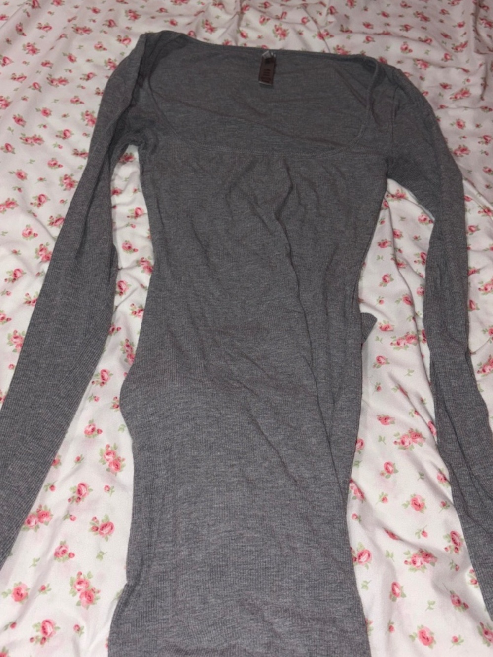 Gray skims long sleeve maxi dress